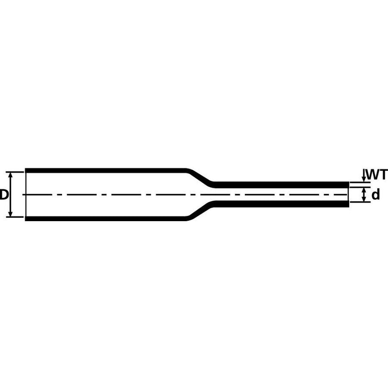 HellermannTyton - Schrumpfschlauch Warmschrumpfschlauch 2:1 342-20040(60) schwarz 60 m Rolle − 60 Meter