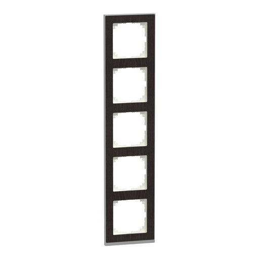 Merten - Abdeckrahmen Decor-Rahmen 5-fach MEG4050-3671 Wenge/aluminium
