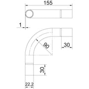 OBO Bettermann - Bogen für Installationsrohre Edelstahlrohrbogen SB20W A4 ohne Gewinde 20mm − 10 Stück