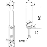 OBO Bettermann - Bügelschelle Enercon 140 2056 M2 46 ENER 40-46mm, St, FT
