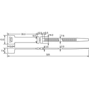 HellermannTyton - Kabelbinder Befestigungsbinder CTF120 PA66 BK 100 320x7,6 mm, schwarz − 100 Stück