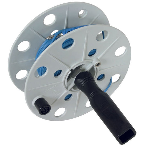 DEHN - Zubehör/Ersatzteile für Erdung und Blitzschutz Drahthaspel K-grau B40mm DHK40BSML075L25MBL m.25m Litze blau
