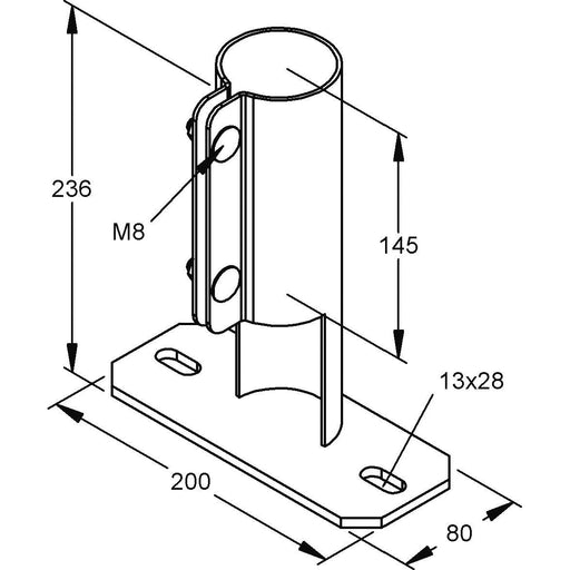 Rico - Montagematerial für Kabeltragsystem Bodenhalterung 161V8-A f.Kabelschutzrohr vz