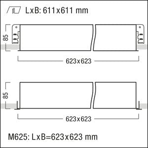 Zumtobel Group - Decken-/Wandleuchte LED-Einbauleuchte MIREL-O NIV#42925660 2400-840 M625QLDO KA