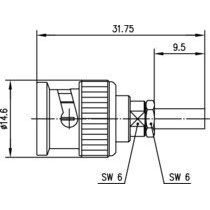 Telegärtner - Koax-Steckverbinder BNC-Kabelstecker 100023470 Crimp 0.37/1.6-2.4 − 5 Stück