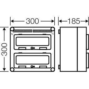 Hensel - Installationskleinverteiler Automatengehäuse Mi 1222 24TE m.2Klappdeckeln