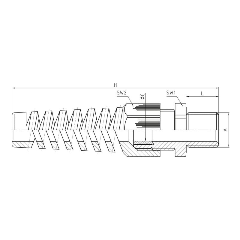 Jacob - Kabelverschraubung PERFECT Kabelverschraubung 50016M20BSSW08 M 20/PG 16 − 25 Stück