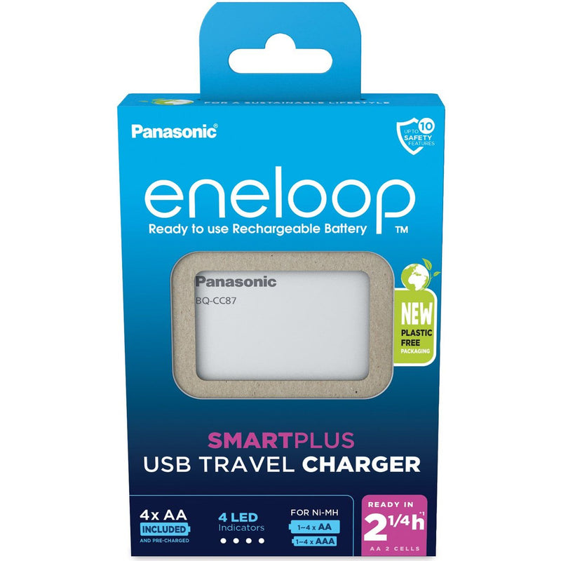 Hückmann - Universal-Ladegerät Ladegerät BQ-CC87 eneloop K-KJ87MCD40USB inkl. 4xAA 2000mAh