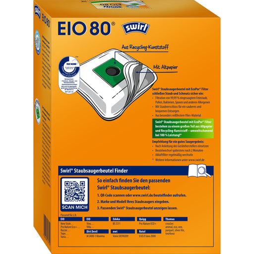 Swirl - Zubehör/Ersatzteile für Bodenpflege Staubbeutel EIO 80 EcoPor VE4 für EIO