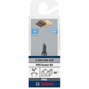 Bosch - Fräser PRO V-Nutfräser, 90° 2608628630 x 1/4, Schaft 1/4