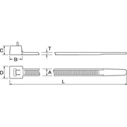 HellermannTyton - Kabelbinder RELK2L PA66 BK 100 350x4,6mm − 100 Stück