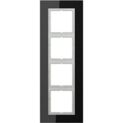 Jung - Abdeckrahmen Glasrahmen 4-fach sw LSP 984 GL SW waage/senkrecht