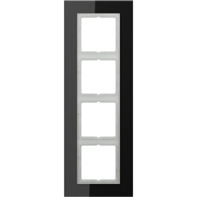 Jung - Abdeckrahmen Glasrahmen 4-fach sw LSP 984 GL SW waage/senkrecht