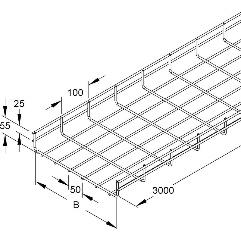 Niedax - Gitterrinne MT 54.400 E3 54x400x3000mm − 3 Meter