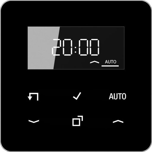 Jung - Zeitschalter für Installationsschalterprogramme Timer Standard, Display CD 1750 D SW Echtglasfront
