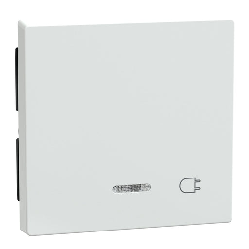 Merten - Abdeckung/Bedienelement für Installationsschalterprogramme Wippe Kontr.Fenster aws/gl 435225 Aufdruck Steckdose