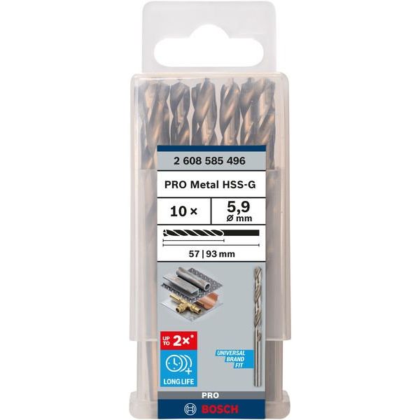 Bosch - Bohrer PRO Metal HSS-G 2608585496 Spiralbohrer 5,9 x