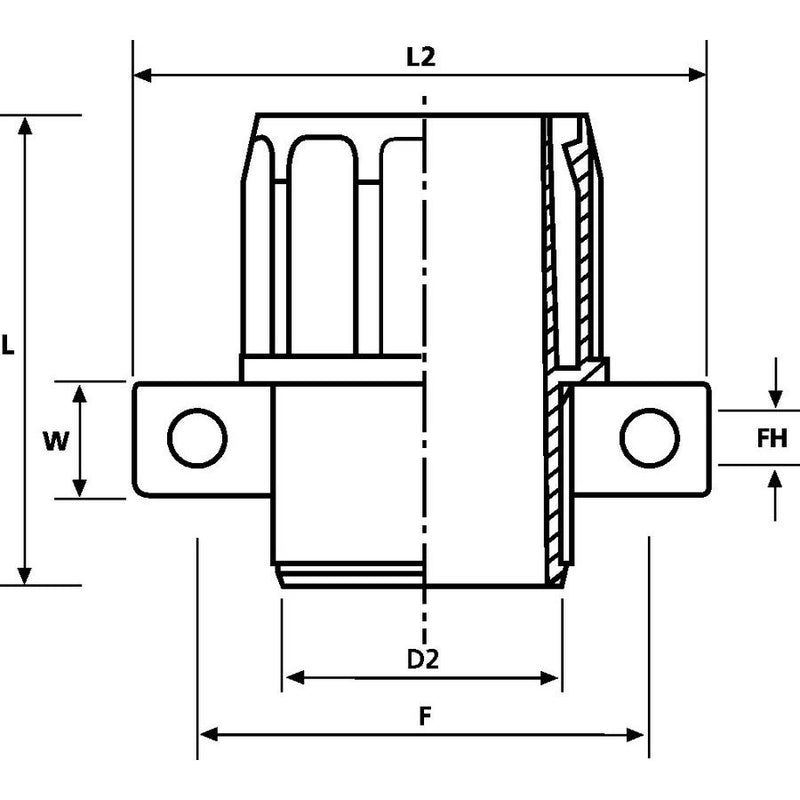 HellermannTyton - Kunststoff-Schutzschlauch-Verschraubung Wellschlauchhalter FG45-UH − 10 Stück