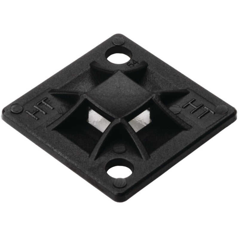 HellermannTyton - Befestigungssockel und -element für Kabelbinder Montagesockel QM30A-PA66-BK-C1 30x30mm schwarz − 100 Stück