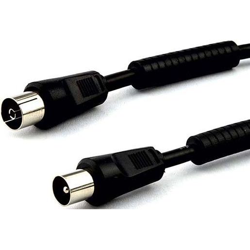 E+P Elektrik - Konfektioniertes Koaxkabel Antennenkabel 2,5m sw AB 2 >90dB