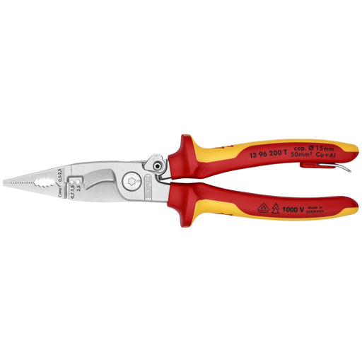 Knipex - Abisolierzange VDE Elektro-Inst.-Zange 13 96 200 T 200mm