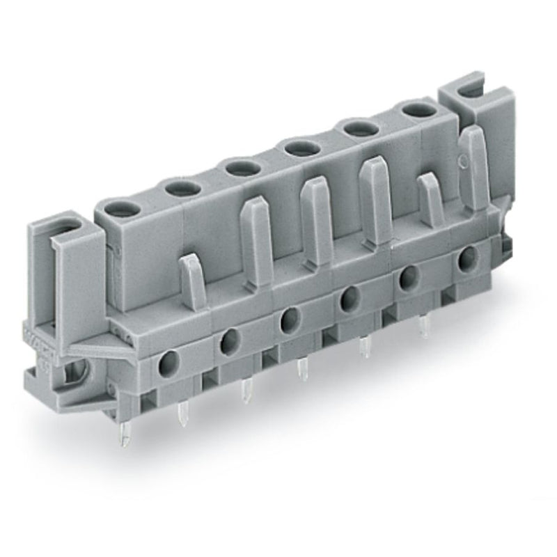 WAGO - Leiterplattensteckverbinder THT-Federleiste gerade 232-738/047-000 Maß 7,5mm,grau − 25 Stück