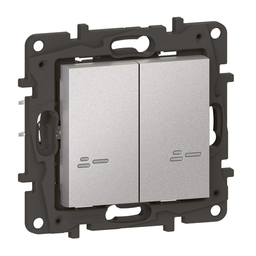 Legrand - Elektronischer Schalter Serienschalter Legrand 863732 2x 250W pro K. Alu