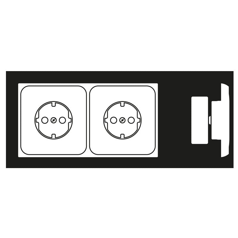 Jung - Steckdose KK-SCHUKO-Steckdose 2-fach CD 522 BF WW 16A 250V