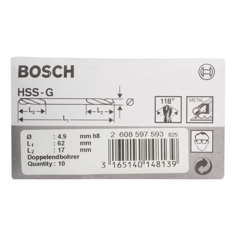 Bosch - Bohrer PRO Metal HSS-G 2608597593 Spiralbohrer mit