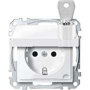 Merten - Steckdose SCHUKO-Steckdose pws/gl MEG2315-0319 Klappdeckel