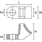 HellermannTyton - Befestigungssockel und -element für Kabelbinder Befestigungsösen CL8-N66-NA − 100 Stück