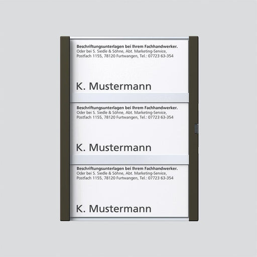 Siedle&Söhne - Zubehör/Ersatzteile für Türkommunikation Namensschild graph-met kpl 200029791-00 f.TM 612-3 GM