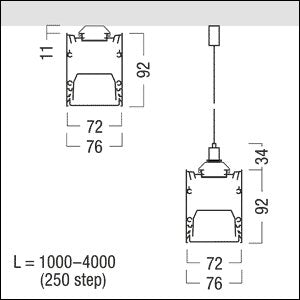 Zumtobel - Mechanisches Zubehör/Ersatzteile für Leuchten Kanal für LED-Lichtlinie SLN2-C MSC L3250 BK schwarz