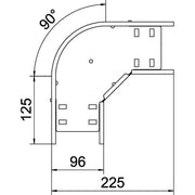 OBO Bettermann - Bogen für Kabelrinne Bogen 90 Grad RB 90 110 A2 110x100 rostfrei