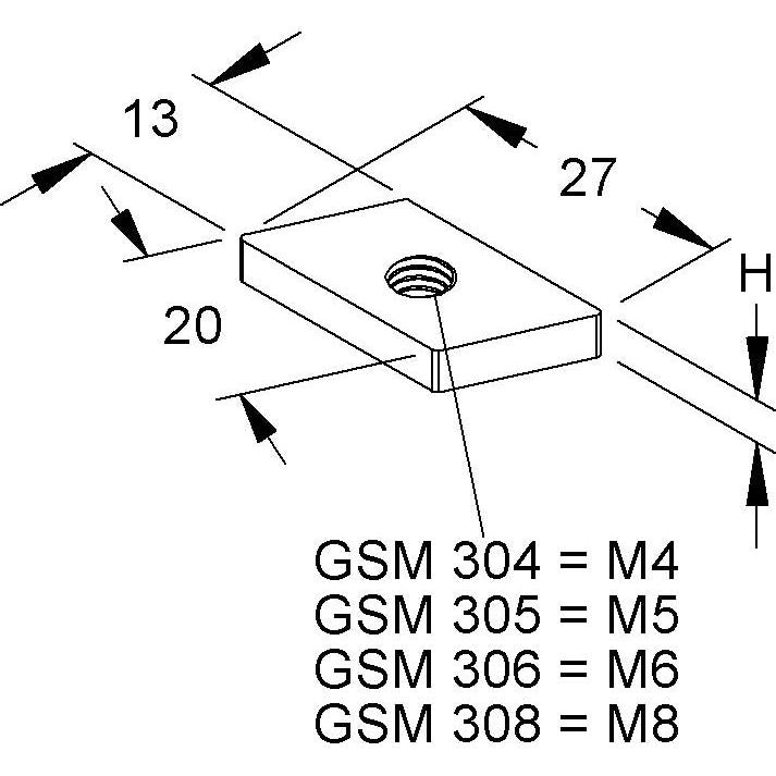 Niedax - Gleitmutter GSM 305 − 100 Stück