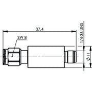 Telegärtner - Pegelsteller SMA-Dämpfungsglied 10 dB 100024830 2W 3 GHz (m-f)