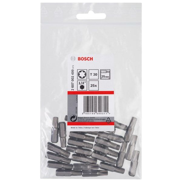 Bosch - Bit Schrauberbit Extra-Hart 2607002499 T30 25 mm 25er-Pack