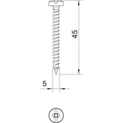 OBO Bettermann - Holz-/Spanplattenschraube Golden-Sprintschraube 4758 5.0x45 − 200 Stück