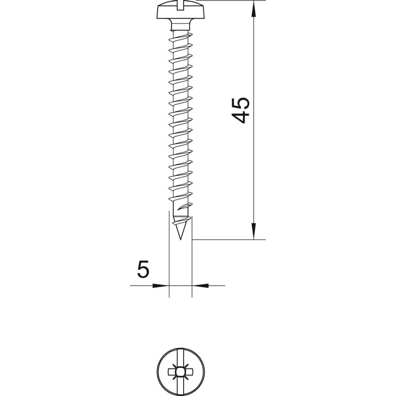 OBO Bettermann - Holz-/Spanplattenschraube Golden-Sprintschraube 4758 5.0x45 − 200 Stück