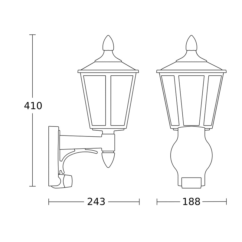 Steinel - Decken-/Wandleuchte Sensor-Außenleuchte L 15 S weiß 240 x 190 x 410 mm