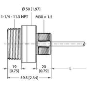 Turck - Ultraschall Taster Ultraschallsensor K50UX1CRA − 1 Stück