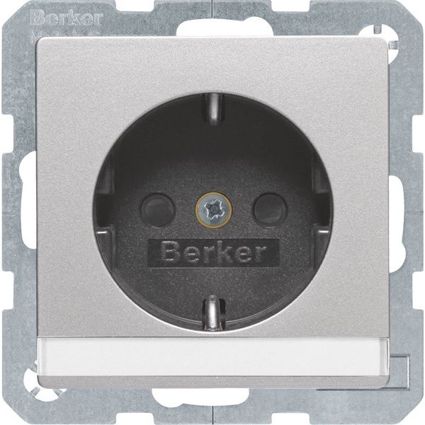 Berker - Steckdose SCHUKO-Steckdose alu/lack 47496084 mit BSF+erh.BS