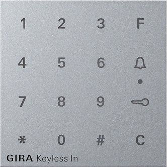 Gira - Bussystem-Zutrittskontrolleinrichtung Aufsatz Codetastatur alu 851326