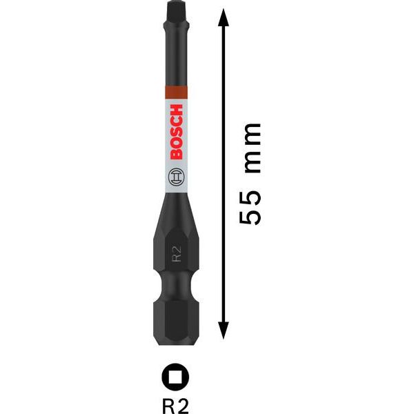 Bosch - Bit-Set PRO Robertson Impact Bit, 2608522551VE(2) R2, 55 mm, 2-tlg