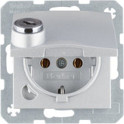 Berker - Steckdose SCHUKO-Steckdose alu/mt 47631404 Steckklemme, Schloss