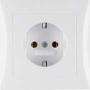 Berker - Steckdose SCHUKO-Steckdose pws/gl 47428989 m.Abdeckplatte
