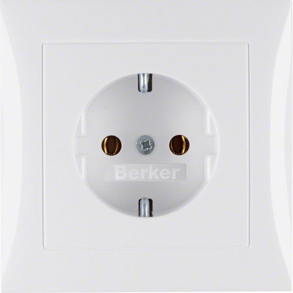 Berker - Steckdose SCHUKO-Steckdose pws/gl 47428989 m.Abdeckplatte