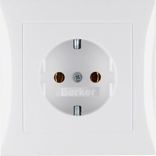 Berker - Steckdose SCHUKO-Steckdose pws/gl 47428989 m.Abdeckplatte