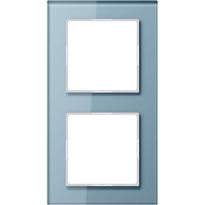 Jung - Abdeckrahmen Glasrahmen 2-fach bl/gr AC 582 GL BLGR waage/senkrecht