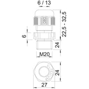 OBO Bettermann - Kabelverschraubung V-TEC VM L20 SW − 50 Stück